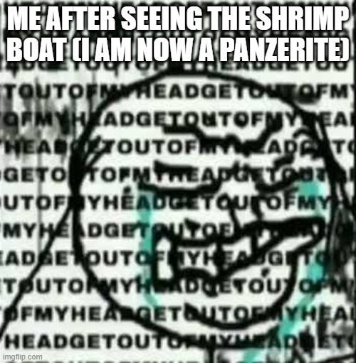 tno | ME AFTER SEEING THE SHRIMP BOAT (I AM NOW A PANZERITE) | image tagged in get out of my head | made w/ Imgflip meme maker