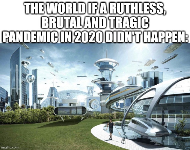 The future world if | THE WORLD IF A RUTHLESS, BRUTAL AND TRAGIC PANDEMIC IN 2020 DIDN'T HAPPEN: | image tagged in the future world if,pandemic,memes,covid-19,coronavirus | made w/ Imgflip meme maker