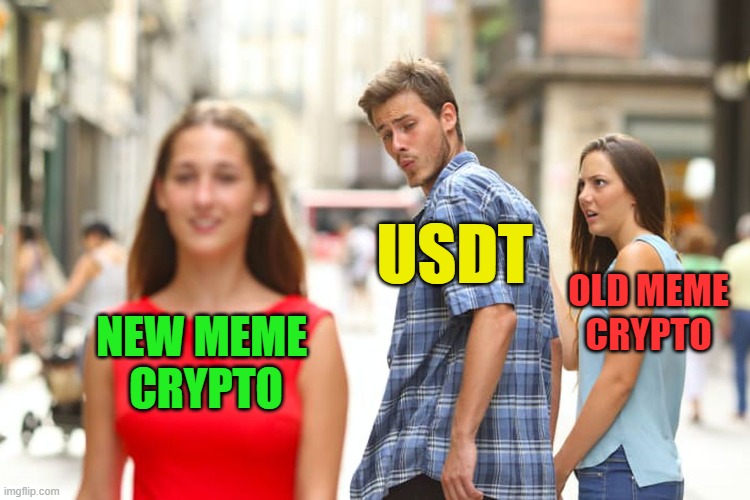 new meme crypto and old | USDT; OLD MEME
CRYPTO; NEW MEME 
CRYPTO | image tagged in cryptocurrency,funny memes,fun,lol,crypto,fuuny | made w/ Imgflip meme maker