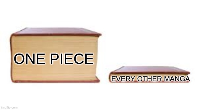 The One Piece Is Real | ONE PIECE; EVERY OTHER MANGA | image tagged in big book small book | made w/ Imgflip meme maker