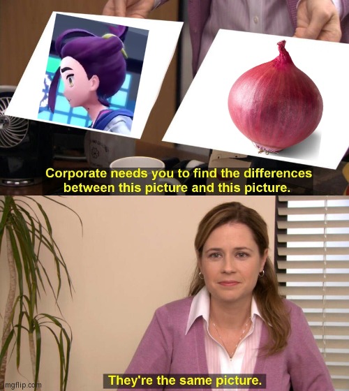 Am I the only one who don't like Kieran's new hair? | image tagged in they are the same picture,memes,funny,onion,hair,pokemon | made w/ Imgflip meme maker