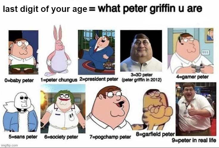 last digit of your age | made w/ Imgflip meme maker