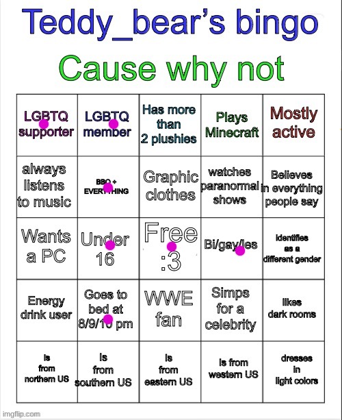 bro lives everywhere but outside the usa | image tagged in teddy bear s bingo | made w/ Imgflip meme maker