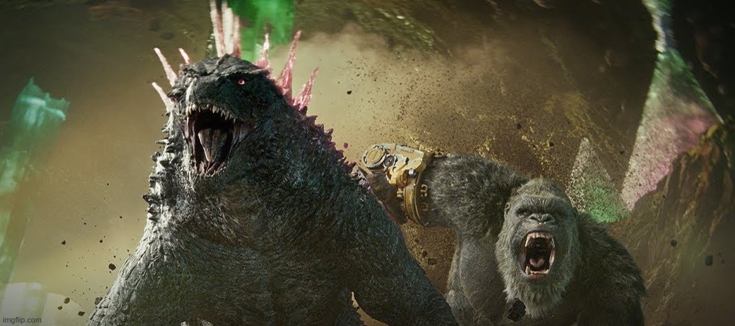 Godzilla x Kong Running | image tagged in godzilla x kong running | made w/ Imgflip meme maker