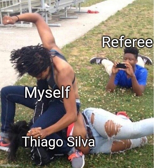 Myself VS Thiago Silva in UFC | Referee; Myself; Thiago Silva | image tagged in guy recording a fight | made w/ Imgflip meme maker