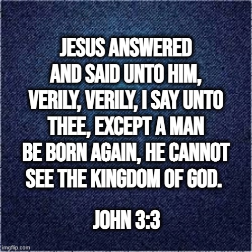 HE MEANT HAT HE SAID | Jesus answered and said unto him, Verily, verily, I say unto thee, Except a man be born again, he cannot see the kingdom of God. JOHN 3:3 | image tagged in funny memes,hilarious,god,religion,bible,deep thoughts | made w/ Imgflip meme maker