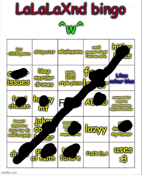 got one | image tagged in lalalaxnd bingo updated | made w/ Imgflip meme maker