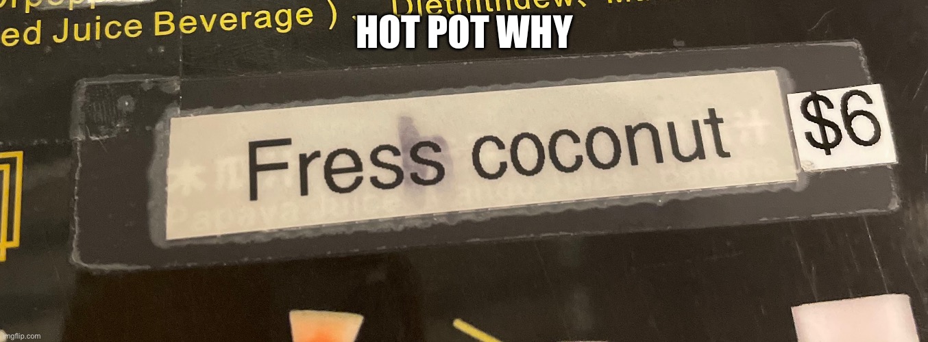 Fress | HOT POT WHY | image tagged in funny,you had one job | made w/ Imgflip meme maker