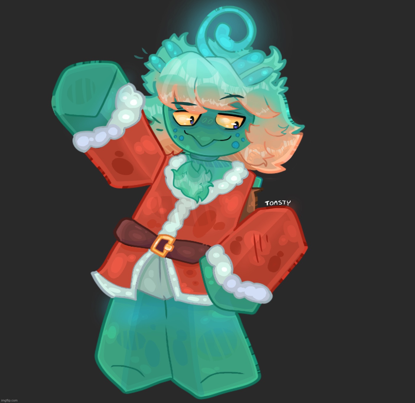 I’m suffering from major art block. (In my opinion this looks trash rn) | image tagged in grinch milo fanart,roblox bedwars | made w/ Imgflip meme maker