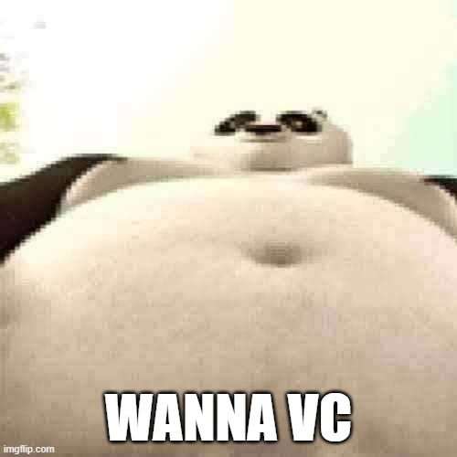 wanna vc | WANNA VC | image tagged in fat kung fu panda,wanna vc,discord,discord kitten,discord moderator,oystercatcher7 | made w/ Imgflip meme maker