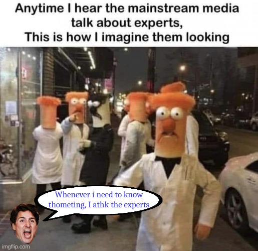 Exthperths | Whenever i need to know thometing, I athk the experts | made w/ Imgflip meme maker