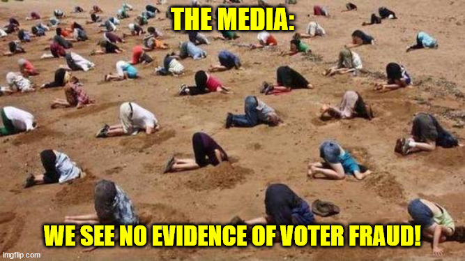THE MEDIA:; WE SEE NO EVIDENCE OF VOTER FRAUD! | made w/ Imgflip meme maker