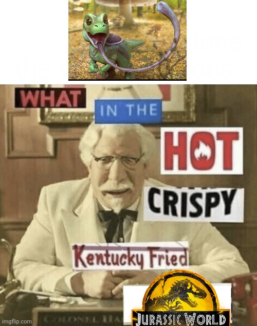 What in the hot crispy Kentucky Fried frick | image tagged in what in the hot crispy kentucky fried frick,yoshi | made w/ Imgflip meme maker
