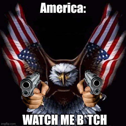 Bald Eagle | America: WATCH ME B*TCH | image tagged in bald eagle | made w/ Imgflip meme maker