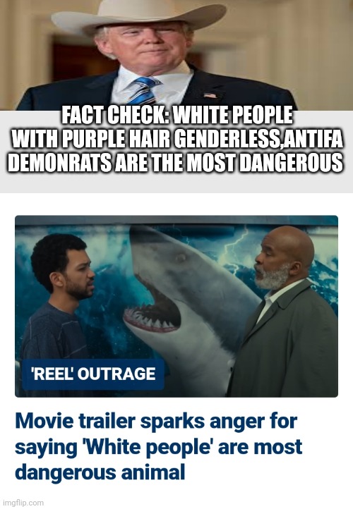 Demonrats film fail | FACT CHECK: WHITE PEOPLE WITH PURPLE HAIR GENDERLESS,ANTIFA DEMONRATS ARE THE MOST DANGEROUS | image tagged in creepy joe biden,2024,netflix,funny memes,donald trump | made w/ Imgflip meme maker