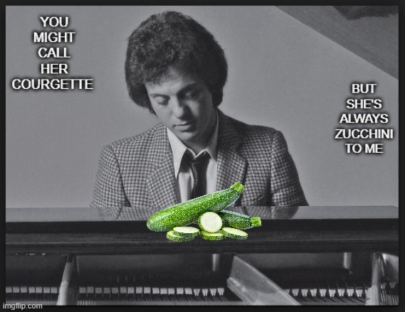Zucchini Billy Joel | image tagged in billy joel,vege | made w/ Imgflip meme maker