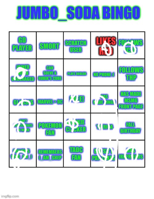 jumbo_soda bingo | image tagged in jumbo_soda bingo | made w/ Imgflip meme maker