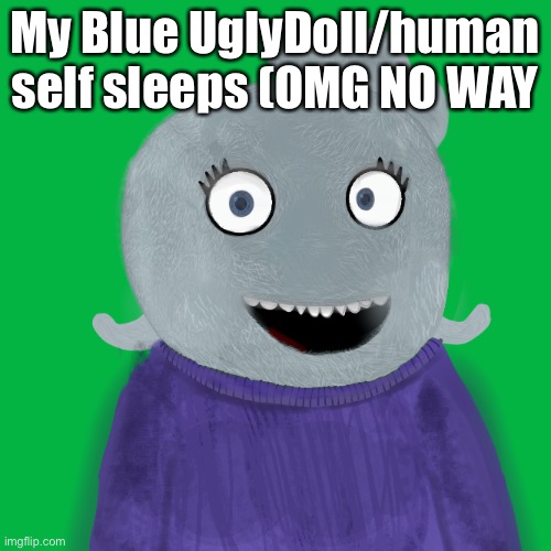 Shut my blue eyes | My Blue UglyDoll/human self sleeps (OMG NO WAY | made w/ Imgflip meme maker