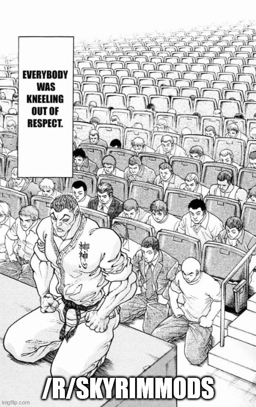 everybody was kneeling out of respect | /R/SKYRIMMODS | image tagged in everybody was kneeling out of respect | made w/ Imgflip meme maker