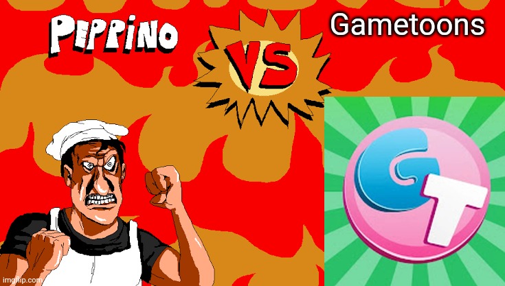 Peppino VS Blank | Gametoons | image tagged in peppino vs blank | made w/ Imgflip meme maker