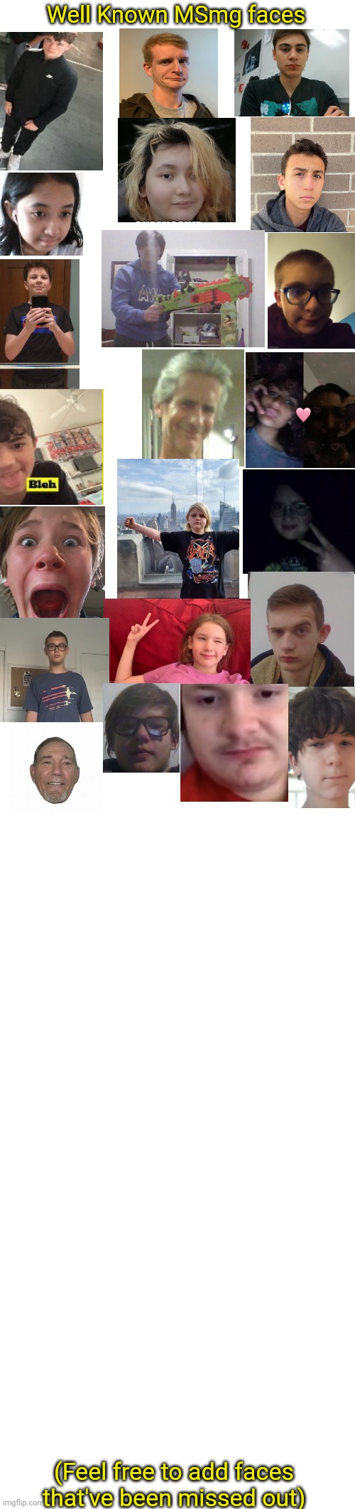 Well Known MSmg faces; (Feel free to add faces that've been missed out) | image tagged in memes,blank transparent square | made w/ Imgflip meme maker