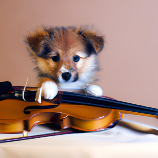 High Quality Cute Puppy Playing a Violin Blank Meme Template