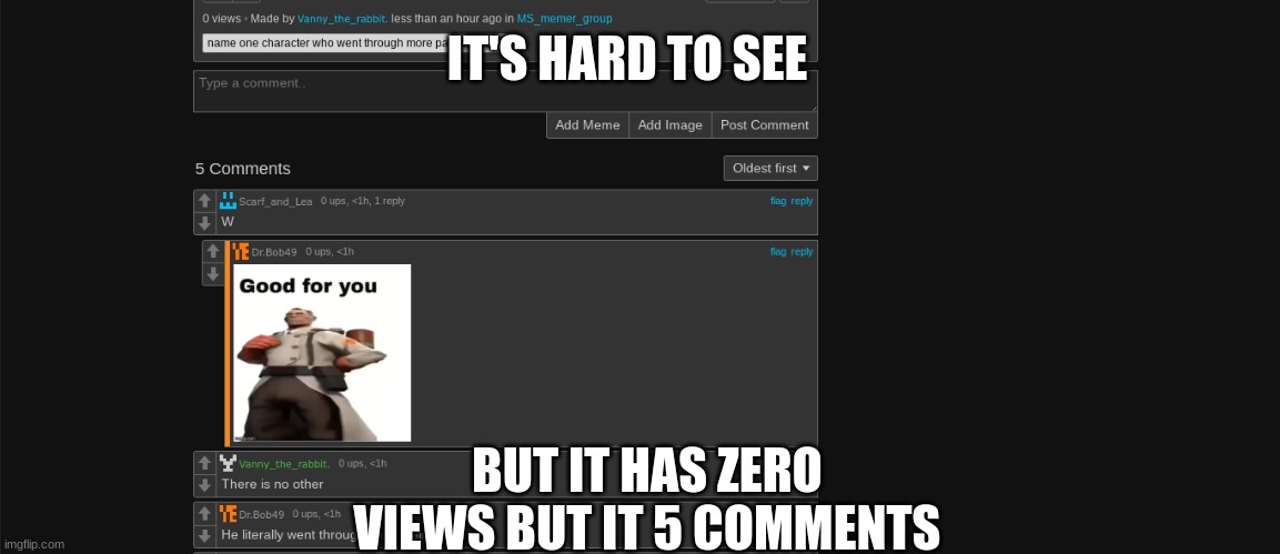 How? | IT'S HARD TO SEE; BUT IT HAS ZERO VIEWS BUT IT 5 COMMENTS | image tagged in ok | made w/ Imgflip meme maker