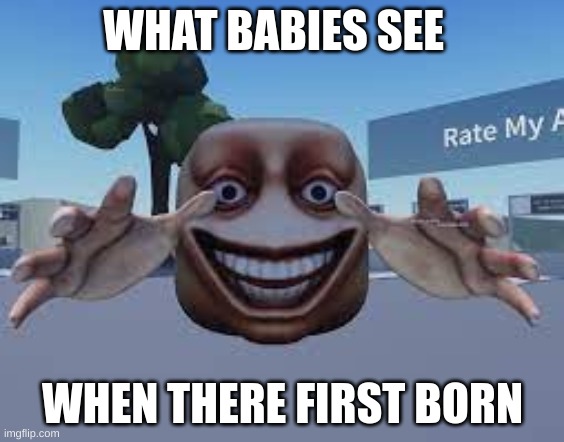 what a baby see | WHAT BABIES SEE; WHEN THERE FIRST BORN | image tagged in goofy ahh ball graber,memes,funny,true,babies | made w/ Imgflip meme maker