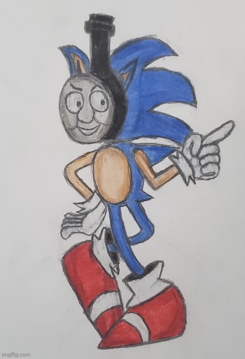 Tonic | image tagged in sonic the hedgehog,thomas the tank engine,drawing | made w/ Imgflip meme maker