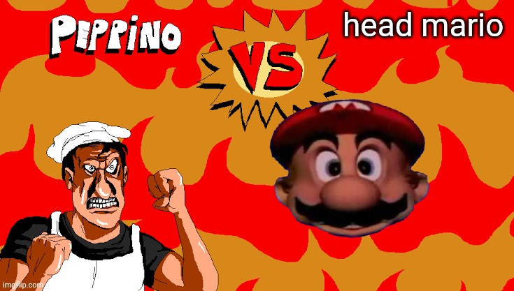 Peppino vs mario head | head mario | image tagged in peppino vs blank,mario head,funny memes,dank memes,smg4,mario bros views | made w/ Imgflip meme maker