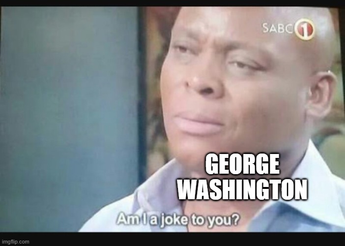 Am I a joke to you? | GEORGE WASHINGTON | image tagged in am i a joke to you | made w/ Imgflip meme maker