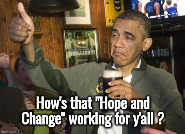 Not Bad | How's that "Hope and Change" working for y'all ? | image tagged in not bad | made w/ Imgflip meme maker