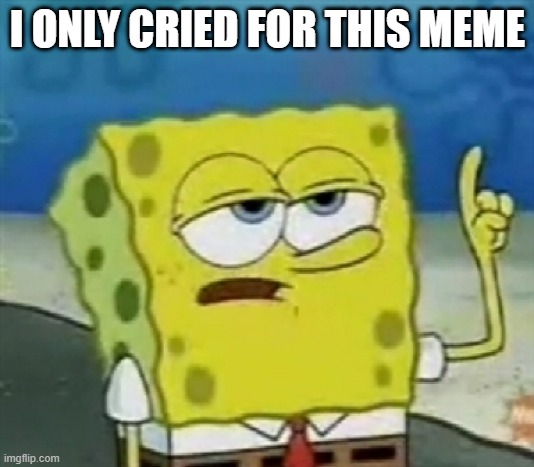 I only cries for 20 minutes | I ONLY CRIED FOR THIS MEME | image tagged in i only cries for 20 minutes | made w/ Imgflip meme maker