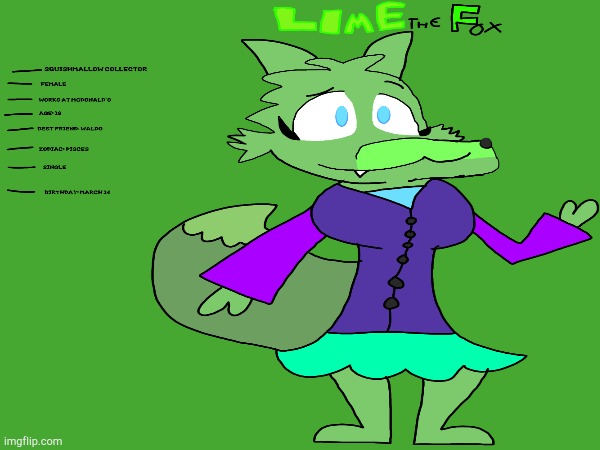 Introducing Lime the Fox! (Hope You Like Her) | image tagged in fox | made w/ Imgflip meme maker