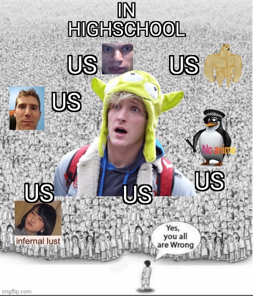 It starts in highschool | image tagged in it,starts,the,alright gentlemen we need a new idea | made w/ Imgflip meme maker