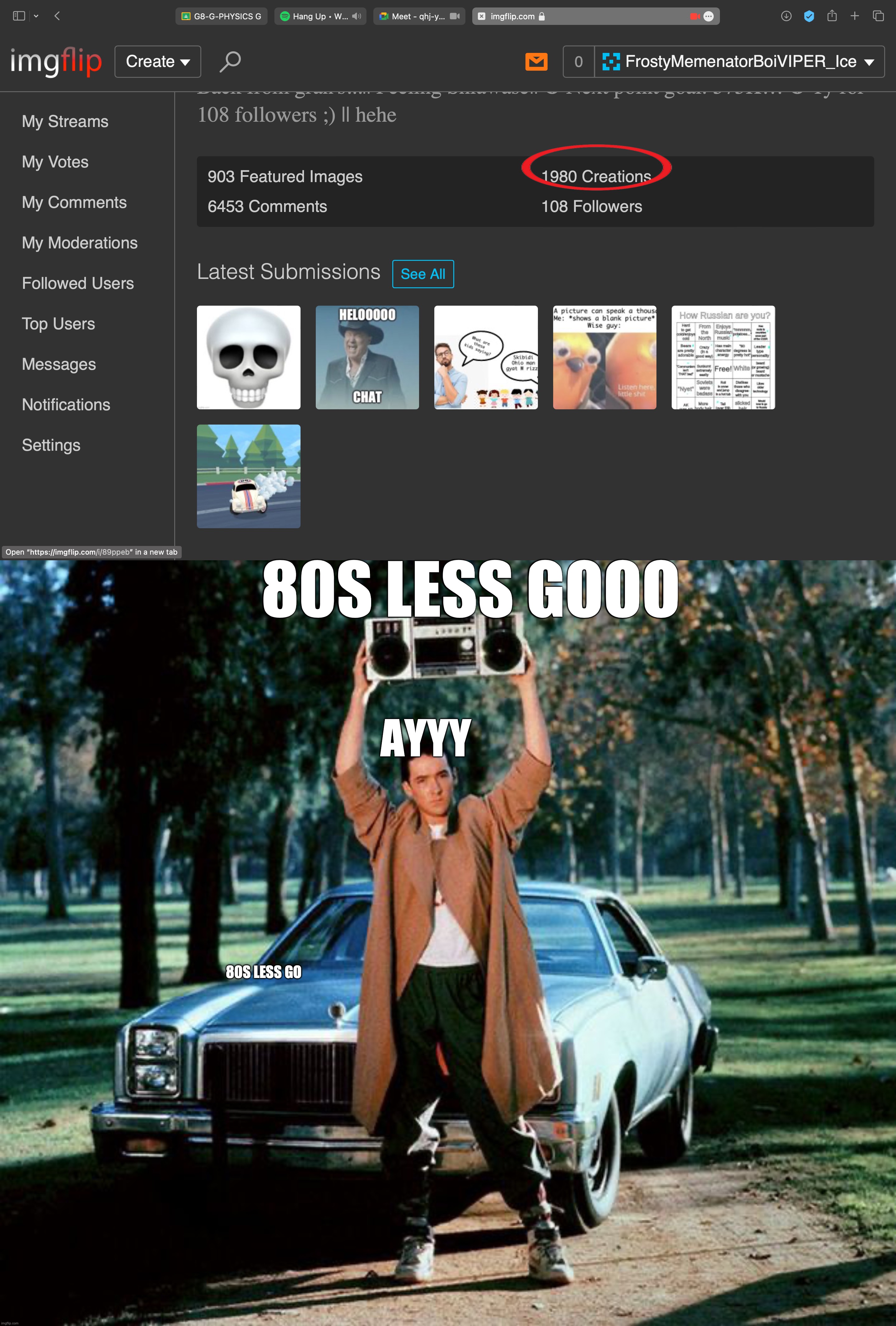 The struggle for points #1 | 80S LESS GOOO; AYYY; 80S LESS GO | image tagged in 80's boombox,oh wow are you actually reading these tags,man urinating,poopoo,hahahahaha | made w/ Imgflip meme maker