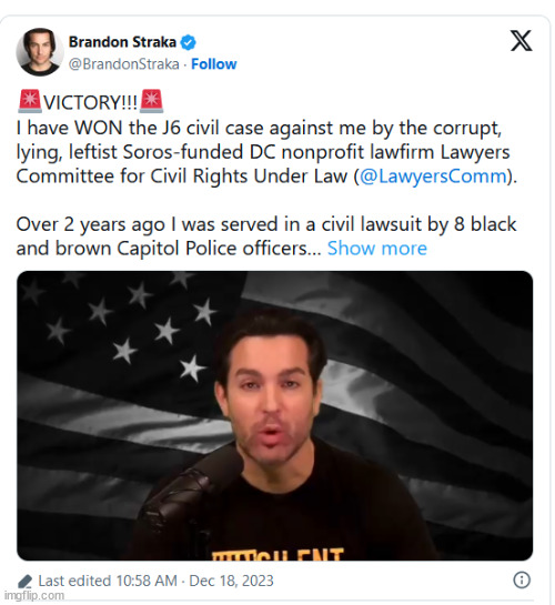 Brandon Straka prevails... exposes Jan 6 liars and their Soros lawyers... | image tagged in 2020,election fraud | made w/ Imgflip meme maker