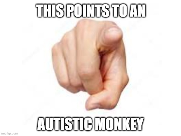 Monkey | THIS POINTS TO AN; AUTISTIC MONKEY | image tagged in dank memes | made w/ Imgflip meme maker