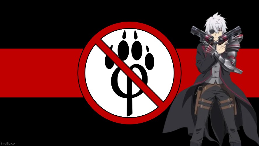 Hajime nagumo anti furry flag | image tagged in anti furry flag,hajime nagumo | made w/ Imgflip meme maker