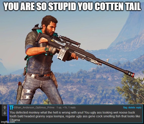 Wrong choice of words my guy | YOU ARE SO STUPID YOU COTTEN TAIL | image tagged in final arguement | made w/ Imgflip meme maker