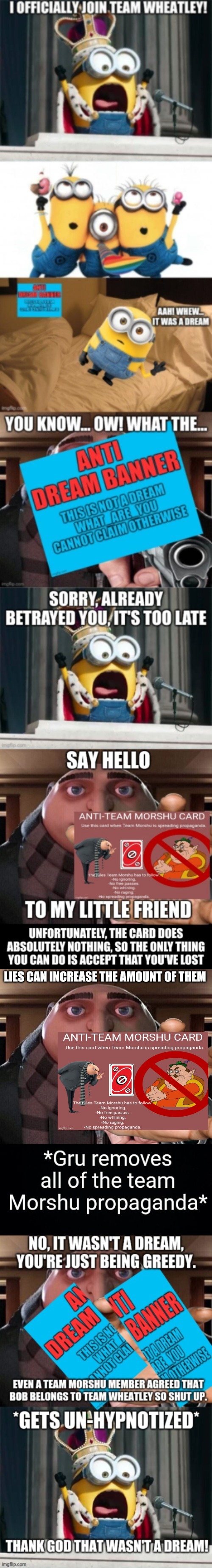The only way to disable the usage of these cards is to admit that Bob is on Wheatley's side | LIES CAN INCREASE THE AMOUNT OF THEM | image tagged in gru gun | made w/ Imgflip meme maker