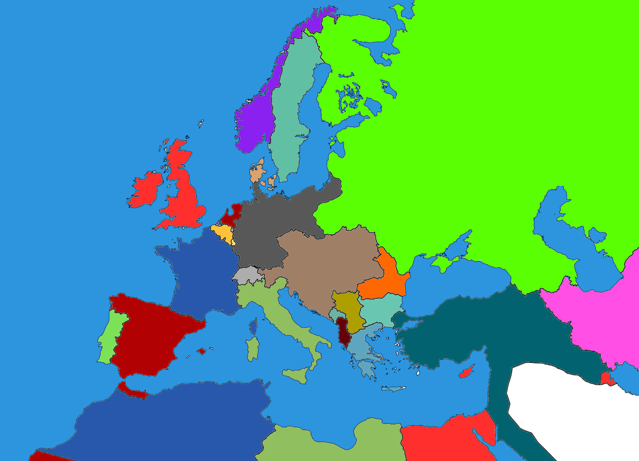 Map Of Europe (The Great War) Blank Meme Template
