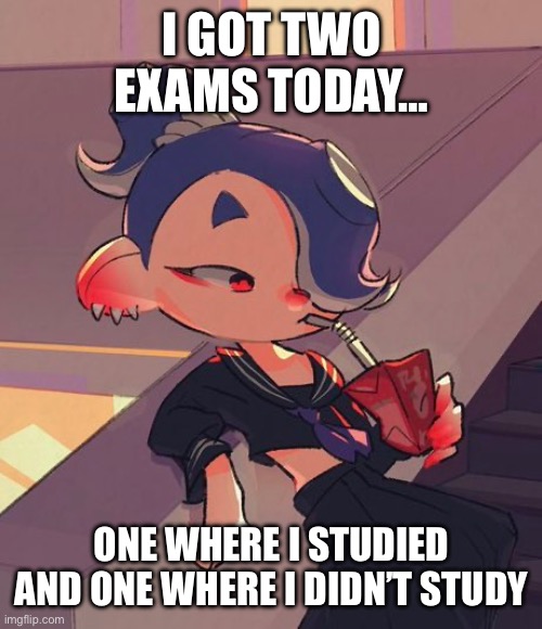 I GOT TWO EXAMS TODAY…; ONE WHERE I STUDIED AND ONE WHERE I DIDN’T STUDY | made w/ Imgflip meme maker