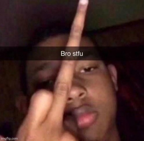 Bro stfu | image tagged in bro stfu | made w/ Imgflip meme maker