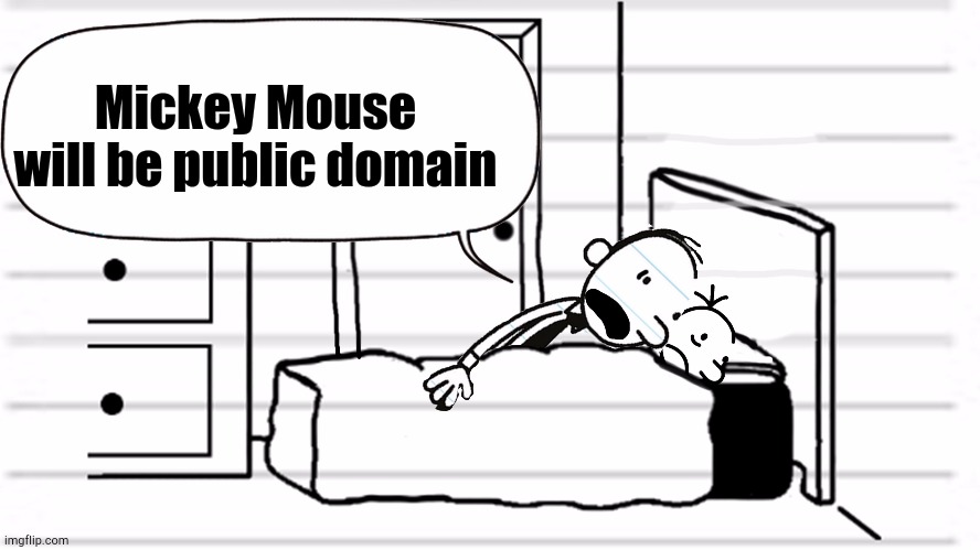 We Indeed Live in a Disturbing Universe | Mickey Mouse will be public domain | image tagged in diary of a wimpy kid template | made w/ Imgflip meme maker