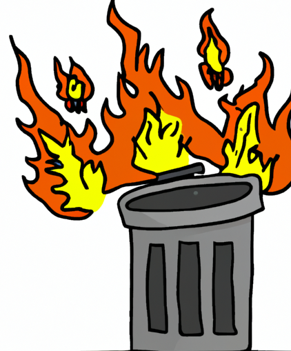 trash can fire Blank Meme Template