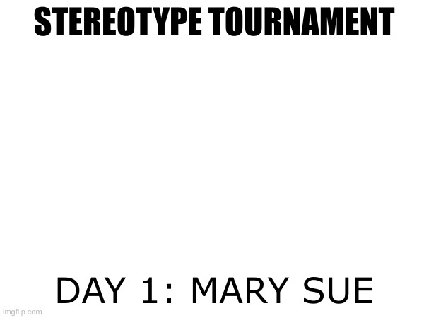 STEREOTYPE TOURNAMENT | STEREOTYPE TOURNAMENT; DAY 1: MARY SUE | image tagged in roleplaying,fight,fighting | made w/ Imgflip meme maker