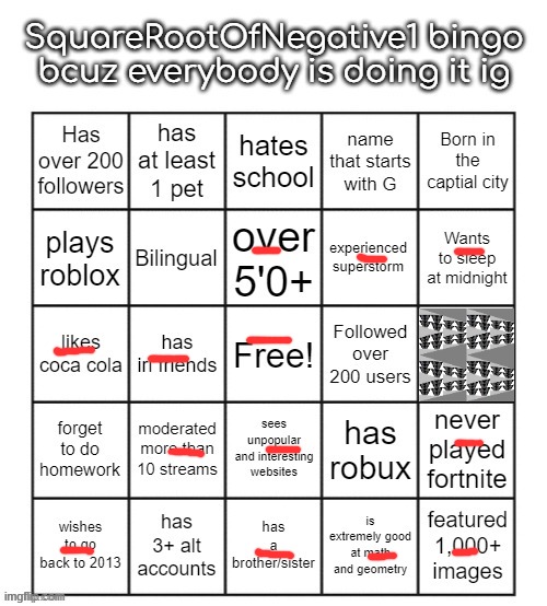 sqrt-1bingo | image tagged in sqrt-1bingo | made w/ Imgflip meme maker