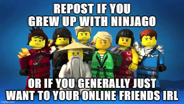 Both | REPOST IF YOU GREW UP WITH NINJAGO; OR IF YOU GENERALLY JUST WANT TO YOUR ONLINE FRIENDS IRL | image tagged in ninjago | made w/ Imgflip meme maker