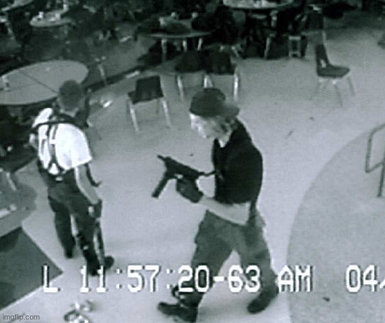 me when | image tagged in columbine cafeteria | made w/ Imgflip meme maker